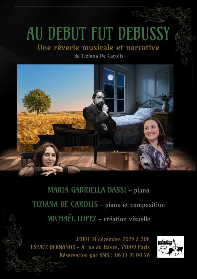 Affiche du spectacle musical "Au début fut Debussy" de Tiziana de Carolis